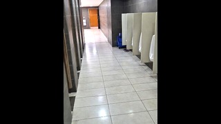 Totally naked in mall restroom while shopping