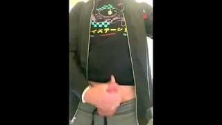 JockDad87 Shoots His Cum in the Public Restroom