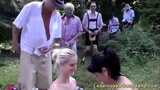 Insane Deutsche Public Orgy Group Sex