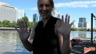 Secret hand job in the middle of Frankfurt! Mega Public with a lot of cum!!!
