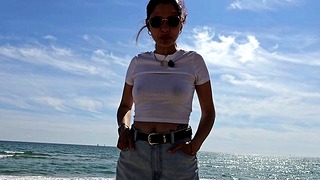 STEPSISTER HAS PUBLIC SEX ON THE BEACH!