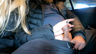 I asked the neighbor’s wife to Jerk Me Off. It was a great Public Handjob in my Car